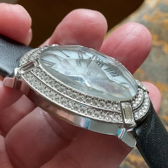 BADGLAY MISCHKA RHINESTONE DESIGN STAINLESS STILL WATCH
